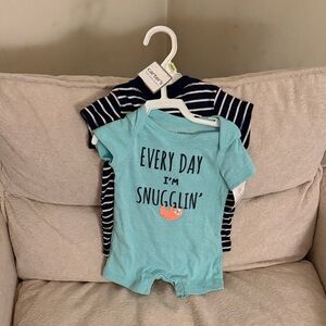Carter's Aqua and Navy Bodysuit Duo